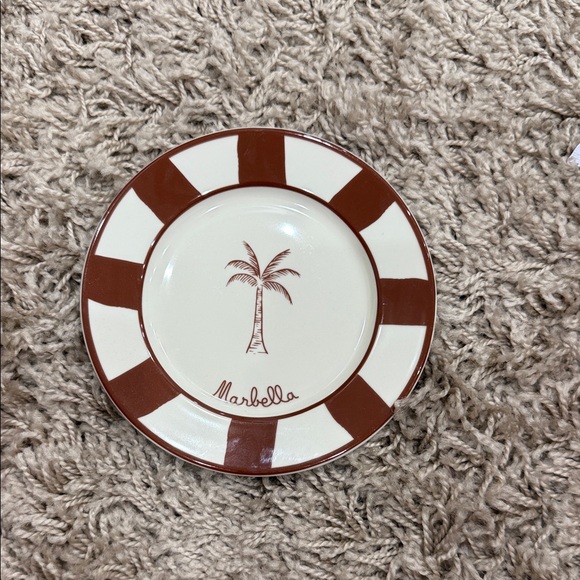 Marbella Brown and Cream Palm Tree Plate